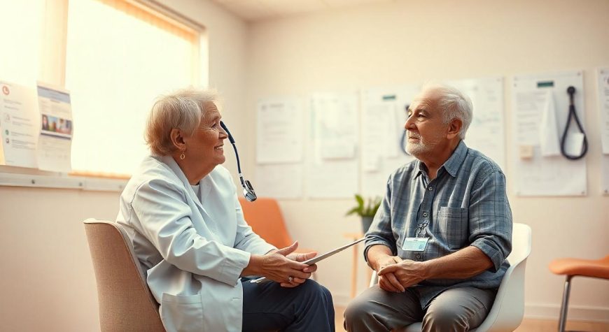 Doctor consulting with a senior patient for dementia diagnosis and care in Hagerstown and Cumberland.